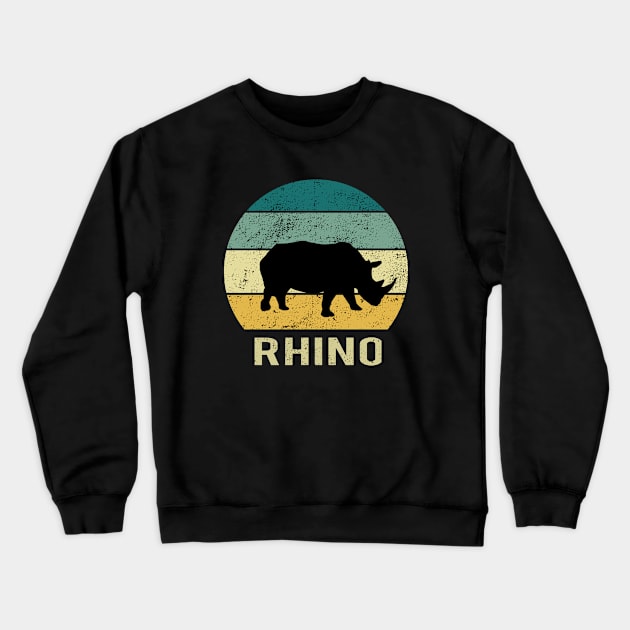 Rhino At Sunset A Gift For Rhinos Lovers Crewneck Sweatshirt by MerchAndrey